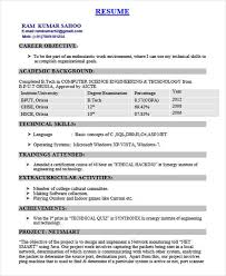 However, long before this packaging and data piling occurs on the document, much thought, study and planning is required. Resume Format For Me Cse Freshers 12 Computer Science Resume Templates