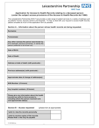 Read the key findings and recommendations in the final . Access To Deceased Patient Records Application Form