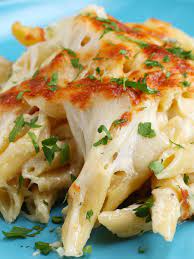 This chicken alfredo pasta bake recipe from delish.com is the best. Cheesy Chicken Alfredo Pasta Bake Recipes Cooking Recipes Chicken Alfredo Recipes