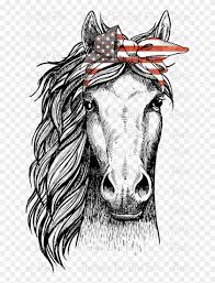 Cute animals family with mom and baby. Drawing Bandana Face Horse Head Front View Clipart 3491417 Pikpng