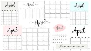 This monthly calendar 2021 is available to the user with twelve months printed on twelve pages. Cute Free Printable April 2022 Calendar Saturdaygift