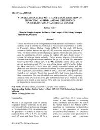 Then it was acute suffocation due to usage of some drug. Pdf Factors Influencing Acute Exacerbation Of Bronchial Asthma Among Children In Malaysia Hematram Yadav Academia Edu