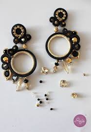 Black And Gold Jewelry Soutache Black Gold Earrings Entirely Hand Sewn By Reje Italian Jewelry Designer Handmade Gold Jewellery Black Gold Jewelry Earring Trends