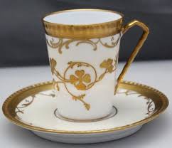 Lot 134 Seller S Estimate Usd 100 150 Antique Limoges Chocolate Cup And Saucer Heavy Gold Gilt In A Scrolled Clover And R Chocolate Cups Cup Cup And Saucer
