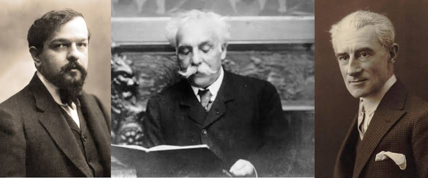 Claude Debussy, Gabriel Fauré, and Maurice Ravel, AI-generert