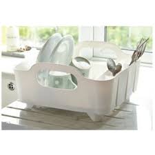 umbra tub dish drainer rack white