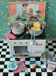 Kitchen utensil set toy kitchen kitchen ware childrens tea sets metal news retro kids baking set tin toys antique toys. 130 Vintage Toy Kitchen Ideas