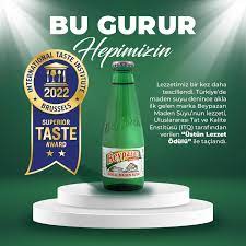 Beypazarı Doğal Maden Suyu - Lezzetimiz bir kez daha tescillendi.  Türkiye'de maden suyu denince akla ilk gelen marka Beypazarı Maden Suyu'nun  lezzeti, Uluslararası Lezzet Enstitüsü (International Taste Institute)  tarafından verilen “Lezzet Ödülü (