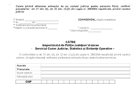 În situaţia în care certificatul de cazier judiciar este necesar pentru registrul operatorilor intracomunitari în document se înscriu pe lângă sancţiunile penale din hotărârile judecătoreşti rămase. Revenirea La Programul ObiÈ™nuit De Lucru Cu Publicul La Nivelul Serviciului Cazier Judiciar Monitorul De Vrancea