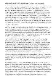 Worked as a cabin crew member for first two years. Air Cabin Crew Cvs How To Publish Them Properly