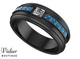 Black Gold White And Blue Diamonds Mens Wedding Band Mens Diamond Wedding Bands Mens Wedding Bands Black Mens Wedding Bands Blue