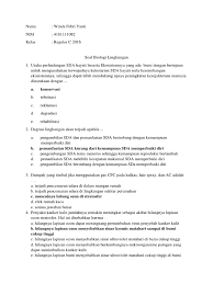 Terjadi pencemaran udara di dalam ruanga. Soal Biologi