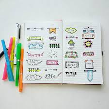 I Love To Decorate My Notes With Cute And Colourful Headers Here Are 26 Cute Ways T Bullet Journal Headers And Banners Cute Writing Bullet Journal Ideas Pages