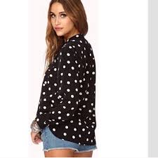 Black And White Polka Dot Blouse Like New Forever 21 Black White Polka Dot Blouse Polka Dot Blouse Like New Blouse