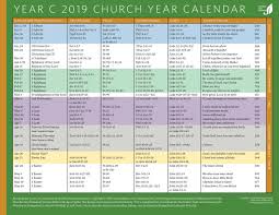 Church Year Calendar 2019 Year C