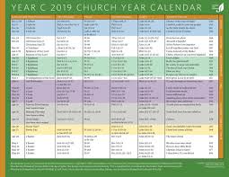 church year calendar 2019 year c