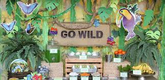 A jungle theme classroom is a popular choice for educators looking to create a cohesive and creative learning environment. Jungle Party Ideas Animal Party Ideas At Birthday In A Box