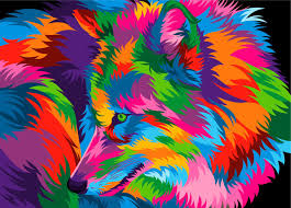 13 Colorful Animal Vector Illustration On Behance Colorful Animal Paintings Colorful Animals Lion Painting