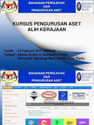 Tatacara pengurusan aset alih kerajaan. Slide Kursus Pengurusan Aset 1pp