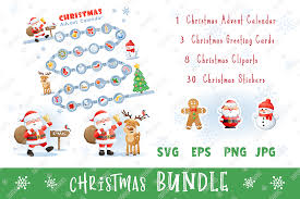 Download Digital Christmas Set With Funny Santa Graphic By Natariis Studio Creative Fabrica SVG Cut Files