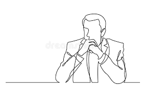 The first thing is the change of thinking. Continuous Line Drawing Of Seriously Thinking Man Stock Illustration Illustration Of Drawing Problems 131806482