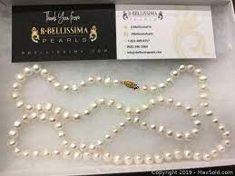 At Auction: 9..8mm Freshwater Pearl Necklace Gold Clasp