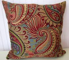 Turquiose Red Paisley Decorative Throw Pillow Cover 18x18 Or 20x20 Or 22x22 Paisley Fl Decorative Throw Pillows Floral Pillow Cover Throw Pillow Covers 18x18