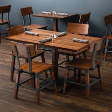 Lancaster Table Seating 30 X 48 Antique Walnut Solid Wood Live Edge Dining Height Table Lancaster Table Restaurant Tables And Chairs Live Edge Wood