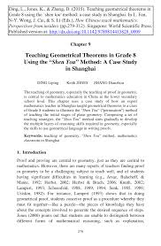 Lin geometry quadrilaterals worksheet answer key : Pdf Teaching Geometrical Theorems In Grade 8 Using The Shen Tou Method A Case Study In Shanghai