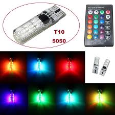 2pcs T10 6smd Led Rgb Car Interior Dome Reading Light Lamp With Remote Control Car Led Lights Multi Color Led Rgb Led