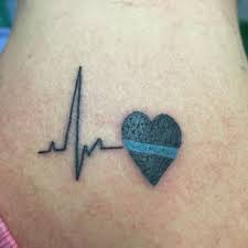 Thin Blue Line Tattoo Heart Tattoo Memorial Tattoo Designs Line Tattoos Tattoos For Guys