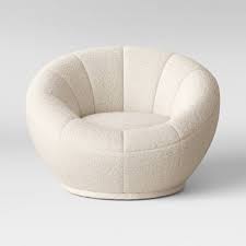 The tulip chair is the project of eero saarinen for the seats of the modern home, built in 1957. Low Profile Round Swivel Chair Cream Sherpa Room Essentials Target