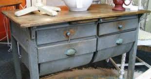 Bakers Table Once I Get Around To Refurbishing Mine It Will Make An Amazing Island Bakers Cabinet Bakers Table Rustic Painted Furniture