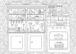 Cooking coloring book mug coloring colouring book family family cooking draw children mug kitchen coloring book kitchen coloring coloring book family family coloring page children coloring book. Funny Kitchen With Cupboard And Oven For Your Coloring Book Royalty Free Cliparts Vectors And Stock Illustration Image 119626568