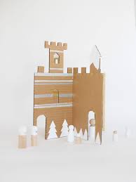 Empty toilet paper, cardboard, color paper, thank you for wat. Make An Easy Winter Cardboard Castle