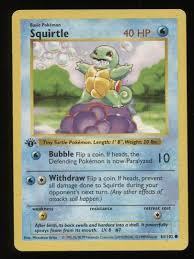 It is one of the three starter pokémon that can be chosen in kanto region. Mavin Pokemon 1st Edition Base Squirtle