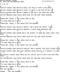 Lyrics To Sylvia S Mother Song Lyrics With Guitar Chords For Sylvia S Mother Music Chords Ukelele Chords Songs Guitar Chords For Songs