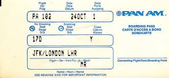 Pan Am Boarding Pass Flight Pa102 Jfk Lhr Oct 1989 Pan Am Boarding Pass Jfk