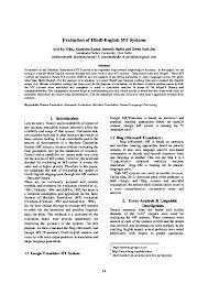 Hindi , malayalam, kannada, telugu, tamil , sanskrit translator to read english text and redo. Pdf Evaluation Of Hindi English Mt Systems Atul Kr Ojha And Akanksha Bansal Academia Edu