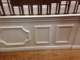 Horizontal siding boards often used indoors as a design element.; Real Wainscoting Or Faux Wall Frames Plus Chair Rail