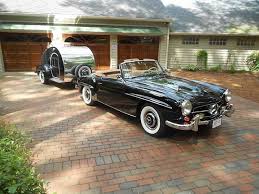 1959 Mercedes Benz 190sl With Matching Teardrop Trailer Nice Vintage Campers Trailers Mercedes Car Mercedes