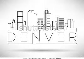 Black And White Denver Skyline Silhouette Minimal Denver Linear City Skyline With Typographic Design City Silhouette Skyline Drawing City Skyline Art