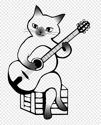 Office desk background, hand using a laptop acoustic guitar and headphones recording. Cat Electric Guitar Music Drawing Acoustic Guitar White Mammal Png Pngegg
