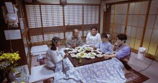 Family Dinner With Kotatsu Japanese Dining Table Japan Japanese