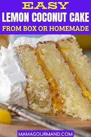 Easy Homemade Lemon Coconut Cake Recipe Lemon And Coconut Cake Coconut Cake Lemon Coconut