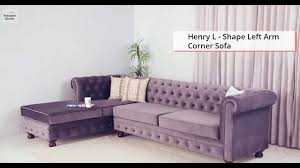 Traditional & classic l shaped sofas. Corner Sofa Henry L Shaped Left Arm Corner Sofa Set Corner Sofa Design By Wooden Street Video Dailymotion