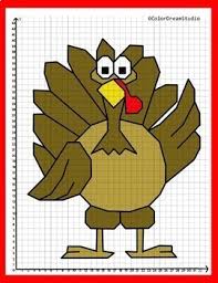 Kids can also color the pictures for some extra added fun! Thanksgiving Coordinate Graphing Picture Turkey By Colordreamstudio