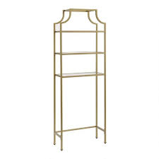 Gold Metal And Glass Milayan Bathroom Space Saver Shelf World Market