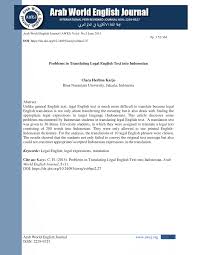 Submitted 7 days ago by royisourboyark. Pdf Problems In Translating Legal English Text Into Indonesian