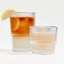 Find the right glass for one of the most classic cocktails: Atwell Ribbed Drink Glasses Crate And Barrel